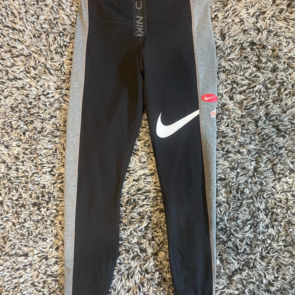 Nike Pro Black and Gray Leggings with White Swoosh